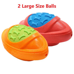 Dog Football Toy Floatable Squeaky Durable Fetch Ball Medium Large Dogs