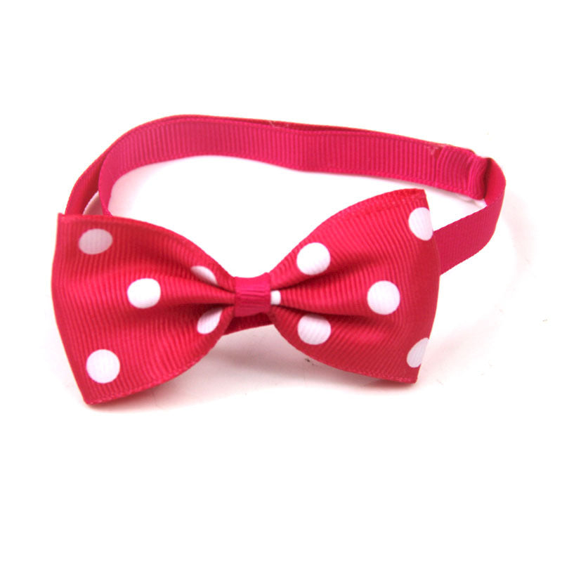 Polka Dot Bow Webbing Pet Accessories