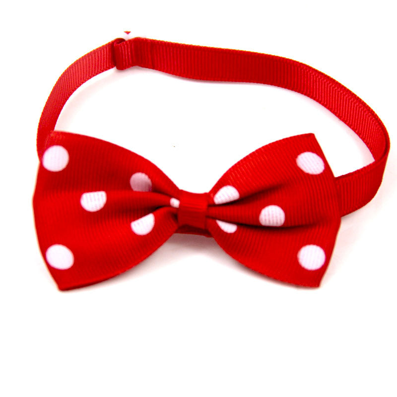 Polka Dot Bow Webbing Pet Accessories