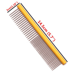Aluminum Handle Pet Grooming Comb Colorful Dog Cat Detangling Brush Tool