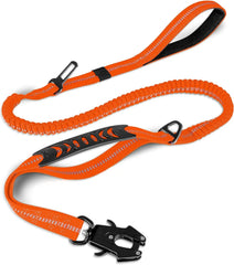 Reflective Shock Absorbing Bungee Dog Leash Car Seatbelt Heavy Duty No Pull