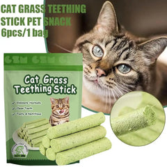 Cat Grass Teeth Grinding Sticks Hairball Control Digestive Cat Treats Daily