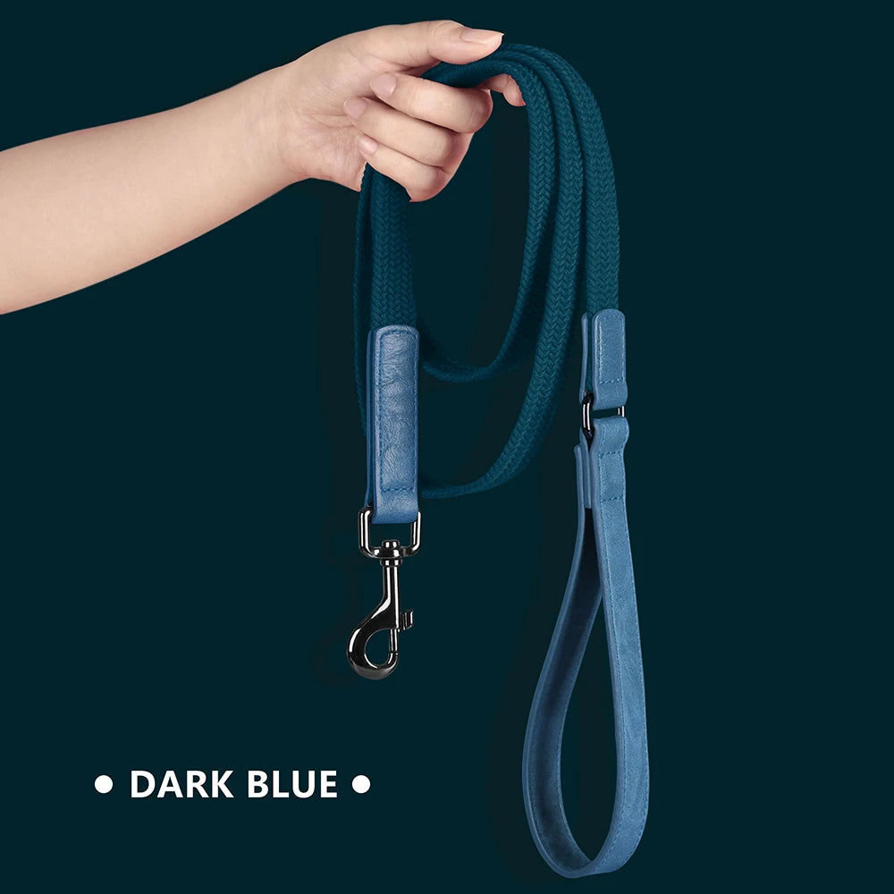 5ft Nylon Dog Leash Strong Leather Handle Durable Walking Pet Lead