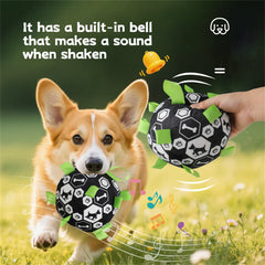 Dog Bell Sound Football Toy Interactive Outdoor Training Squeaky Pet Ball