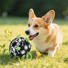 Dog Bell Sound Football Toy Interactive Outdoor Training Squeaky Pet Ball