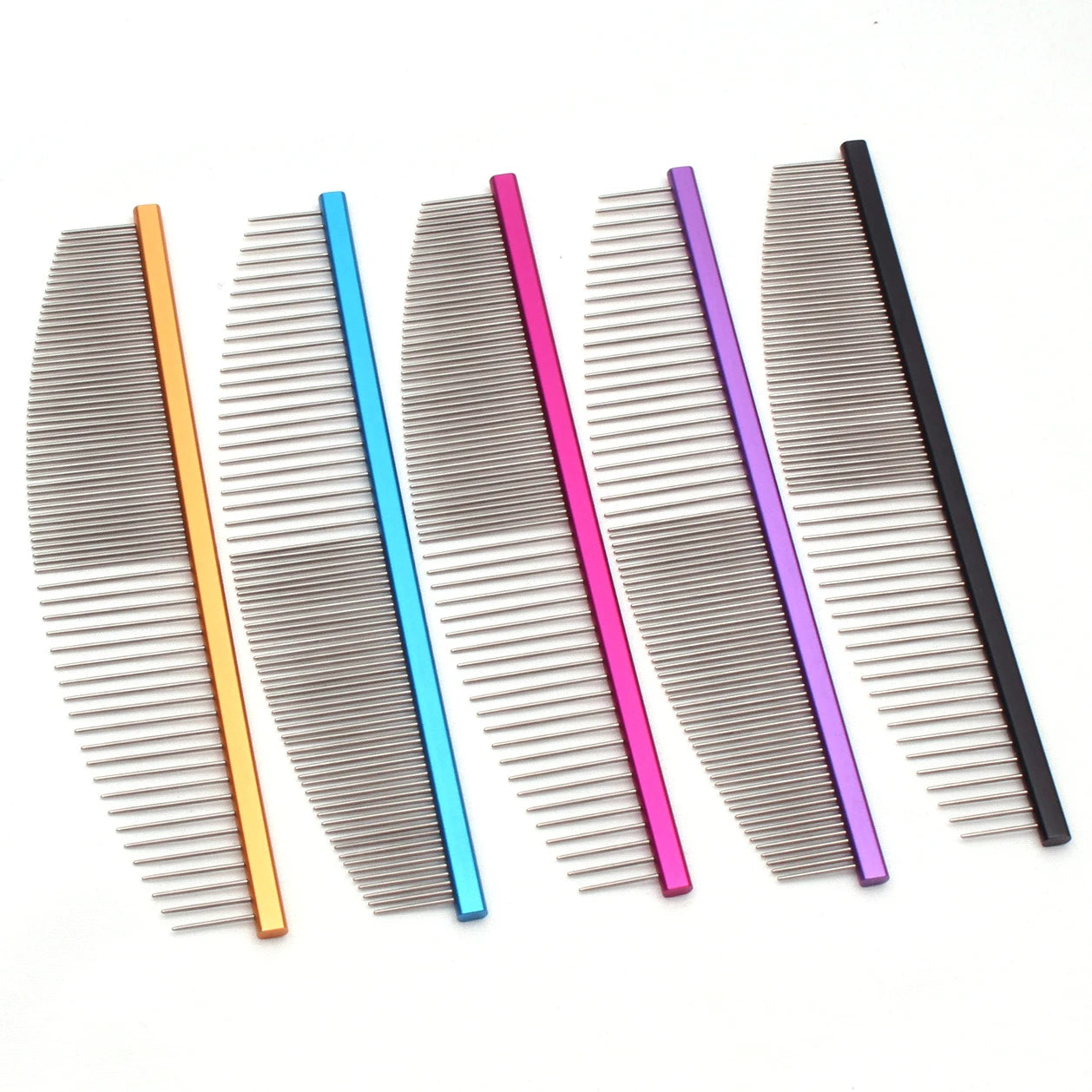 Aluminum Handle Pet Grooming Comb Colorful Dog Cat Detangling Brush Tool