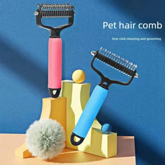 Double Sided Pet Detangling Comb Stainless Steel Shedding Grooming Brush Tool