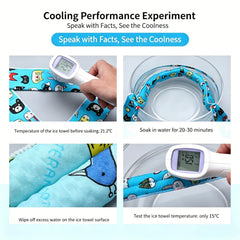 2pcs Dog Cooling Bandana Breathable Reusable Neck Wrap Summer Outdoor Scarf