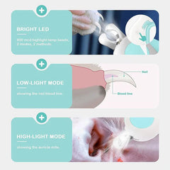 LED Pet Nail Clipper Safety Lock Professional Dog Cat Claw Trimmer