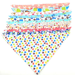 10pcs Cotton Dog Bandana Set S M L XL Puppy Bib Scarf