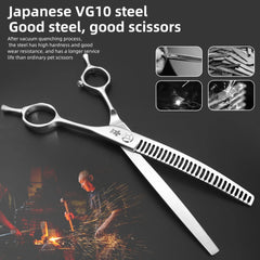 Professional Fishbone Grooming Scissors Japan VG10 Steel Pet Trimming Shears 7.5