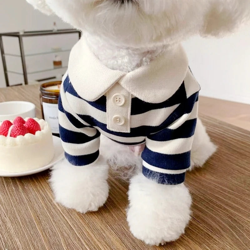 Summer Dog Polo Shirt Striped Cooling Vest Puppy Small Medium Clothes