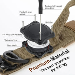 Waterproof Tactical Dog Collar Handle Zinc Buckle AirTag Compatible Medium Large