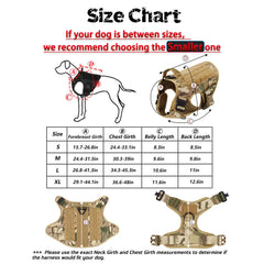 Tactical Dog Harness Leash Set Military No Pull Training Vest Handle