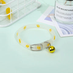 Luminous Glow Cat Collar Fluorescent Silicone Anti Loss Bell Pet Necklace