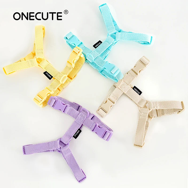 Adjustable Macaron Dog Harness Collar Leash Set Reflective Small Pet Walking