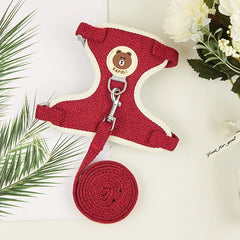 Cute Dog Harness Leash Set Soft Padded Small Pet Vest
