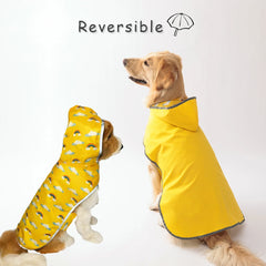 Double Layer Yellow Dog Raincoat Two Way Wear Waterproof Pet Jacket