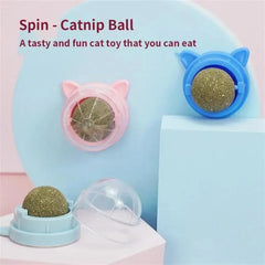 Natural Catnip Wall Stick On Ball Treat for Healthy Pet Cats