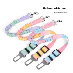 Retractable Dog Car Seat Belt Adjustable Elastic Safety Travel Leash Anti Chew