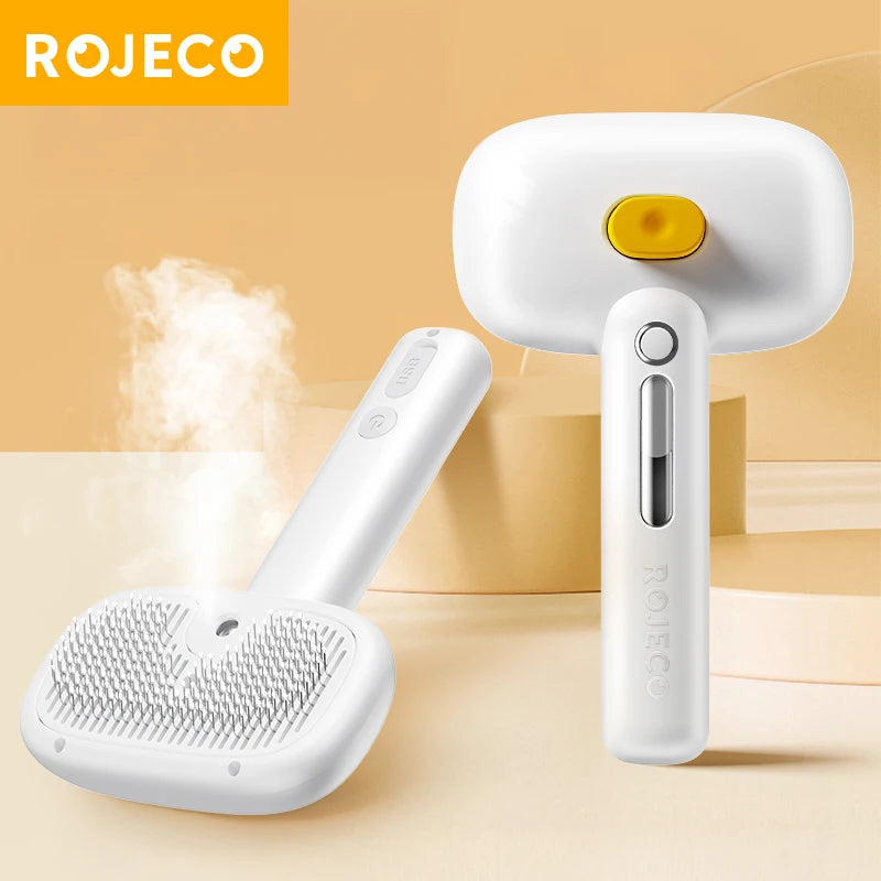 Electric Pet Steam Comb Water Mist Grooming Brush Hair Remover