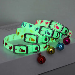 Luminous Glow Cat Collar Fluorescent Silicone Anti Loss Bell Pet Necklace