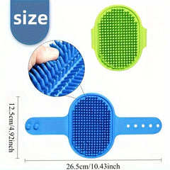 Silicone Dog Bath Brush Pet Shampoo Massage Comb Adjustable Handle Groomer