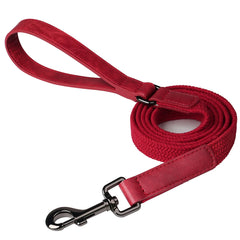 5ft Nylon Dog Leash Strong Leather Handle Durable Walking Pet Lead