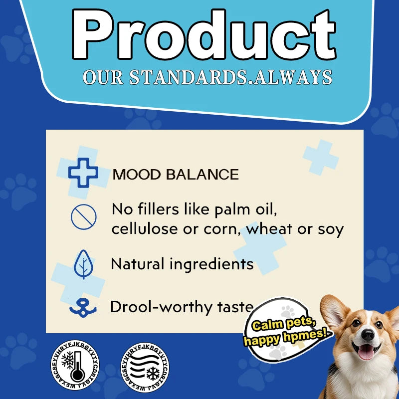 Calming Chews for Dogs with Melatonin Stress Relief Soft Treats Supplement