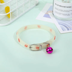 Luminous Glow Cat Collar Fluorescent Silicone Anti Loss Bell Pet Necklace