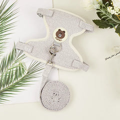 Cute Dog Harness Leash Set Soft Padded Small Pet Vest