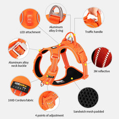No Pull Reflective Dog Harness Adjustable Step-In Nylon Control Comfortable Truelove