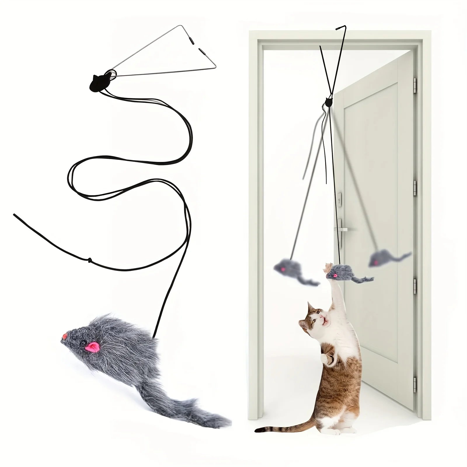 Door Hanging Cat Toy Interactive Kitten Teaser Stress Relief Play Exercise