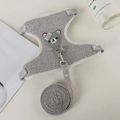 Cute Dog Harness Leash Set Soft Padded Small Pet Vest