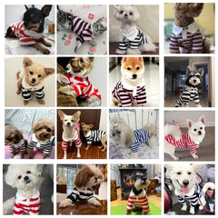Summer Dog Polo Shirt Striped Cooling Vest Puppy Small Medium Clothes