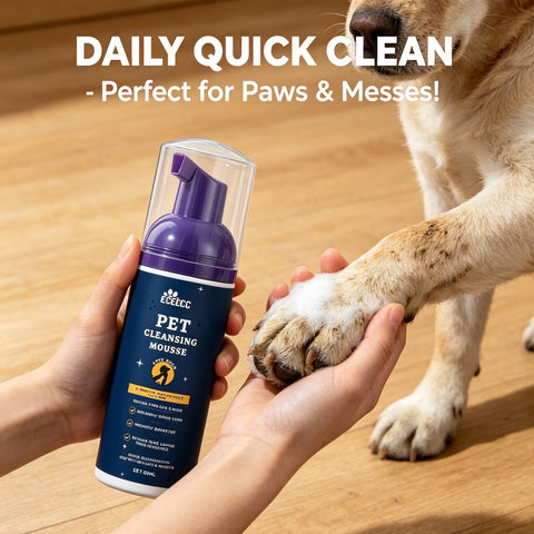 Portable Waterless Pet Foam Shampoo No Rinse Coat Cleansing Mousse Gentle
