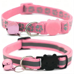 2pcs Reflective Cat Dog Collar Anti Lost Safety Adjustable Night Collar Set