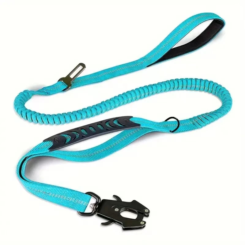 Reflective Shock Absorbing Bungee Dog Leash Car Seatbelt Heavy Duty No Pull