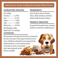 Dog Teething Sticks Mixed Flavor Dental Chews Training Reward Treats 120g