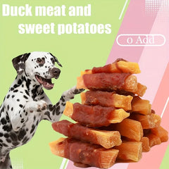Chicken Duck Wrapped Sweet Potato Dog Training Treats Healthy Chewy Snacks