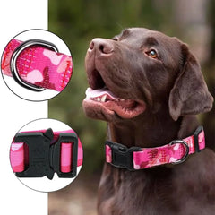 Adjustable Tactical Dog Collar Nylon Heavy Duty Metal Buckle Training Medium Large