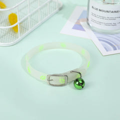 Luminous Glow Cat Collar Fluorescent Silicone Anti Loss Bell Pet Necklace