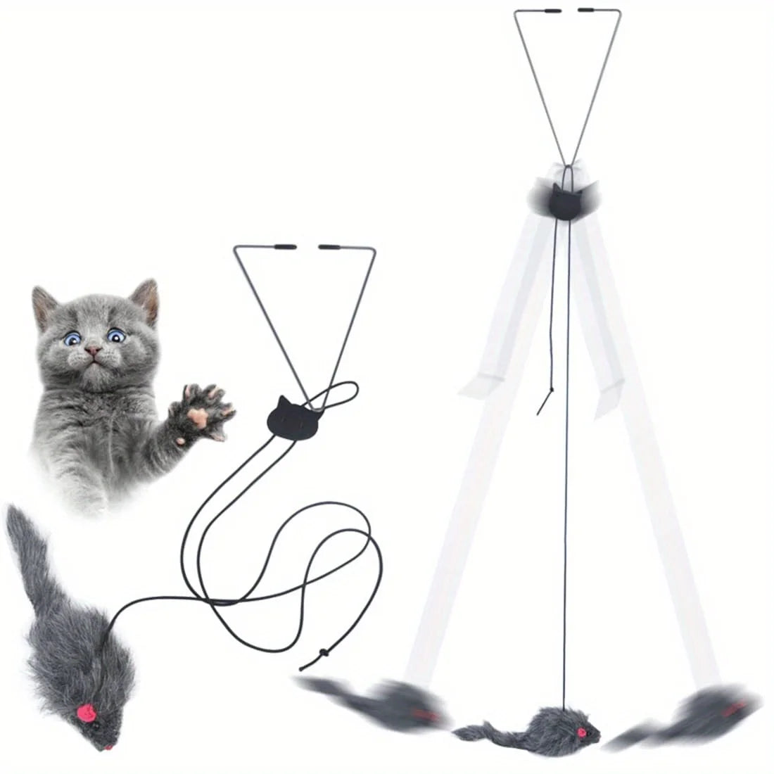 Door Hanging Cat Toy Interactive Kitten Teaser Stress Relief Play Exercise