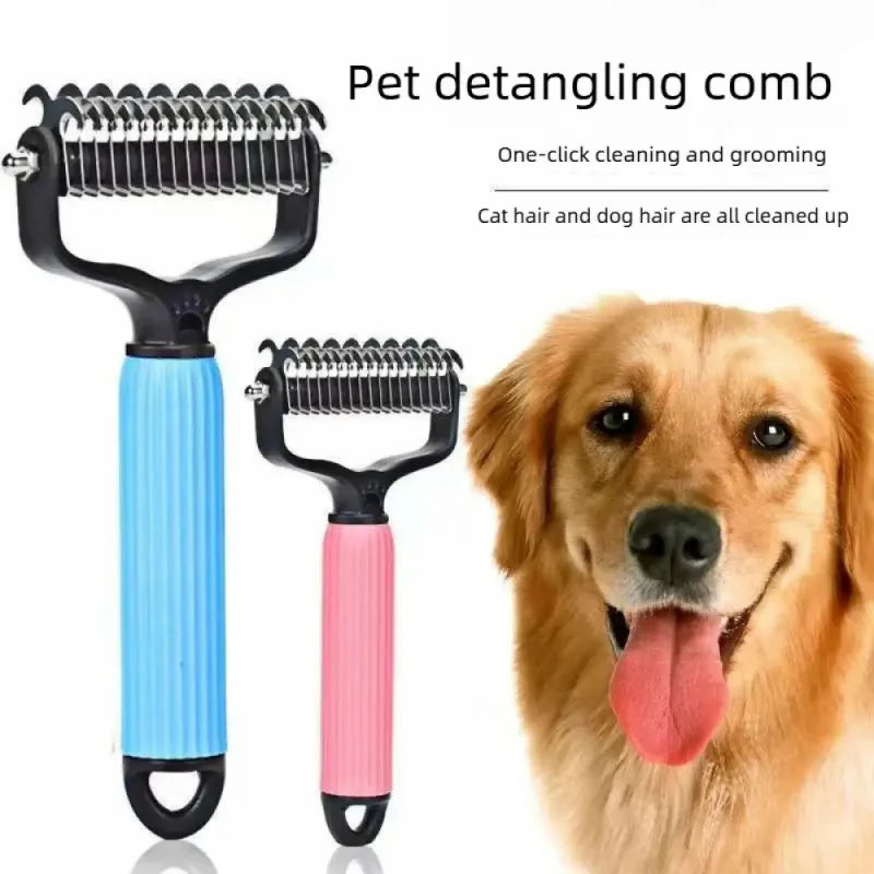 Double Sided Pet Detangling Comb Stainless Steel Shedding Grooming Brush Tool