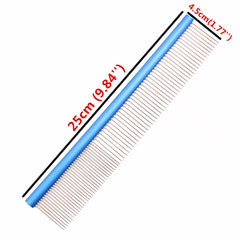 Aluminum Handle Pet Grooming Comb Colorful Dog Cat Detangling Brush Tool