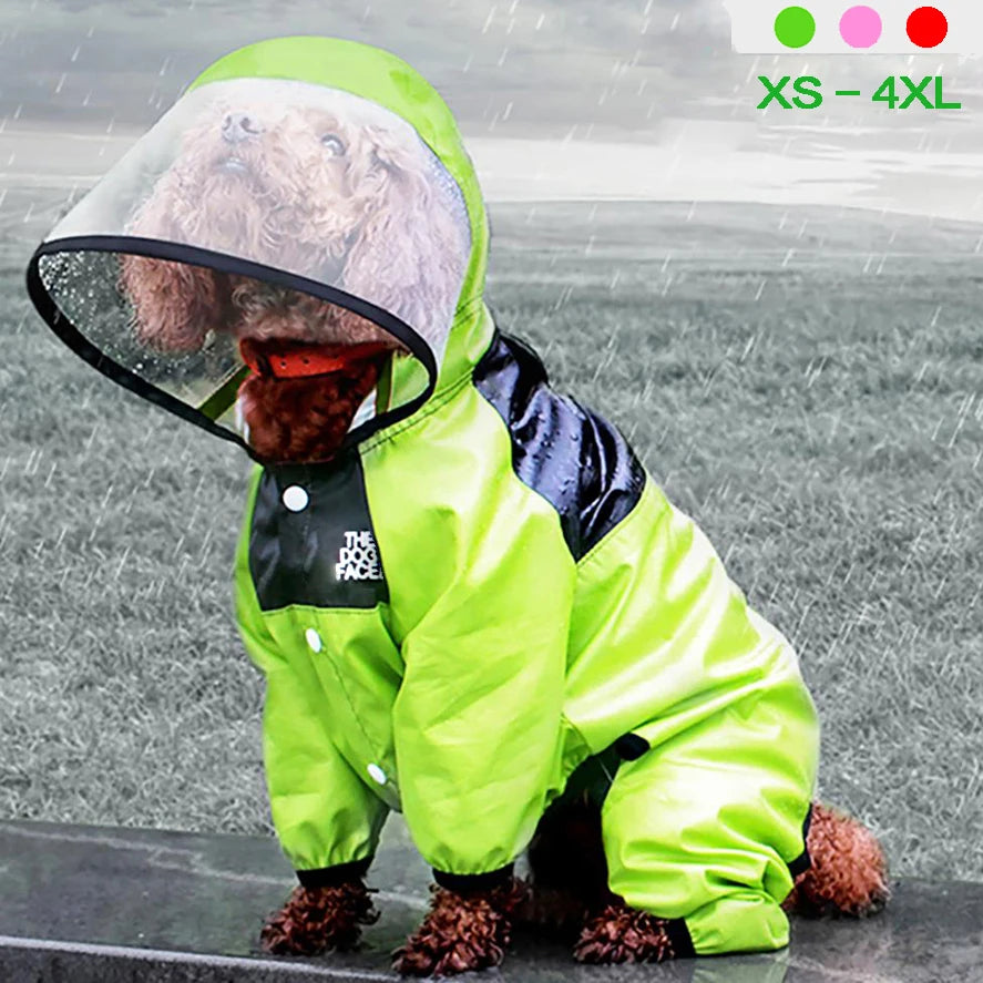 Waterproof Dog Raincoat Jumpsuit Pet Jacket Water Resistant Outdoor Coat