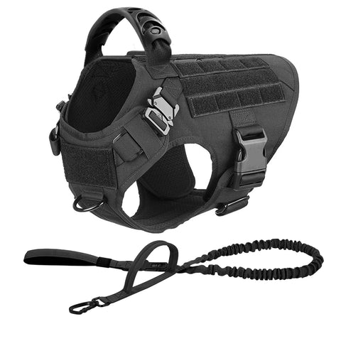 Tactical Dog Harness Leash Set Military No Pull Training Vest Handle