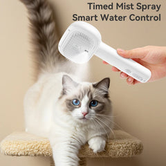 Electric Pet Steam Comb Water Mist Grooming Brush Hair Remover