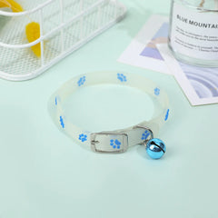 Luminous Glow Cat Collar Fluorescent Silicone Anti Loss Bell Pet Necklace
