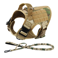 Tactical Dog Harness Leash Set Military No Pull Training Vest Handle